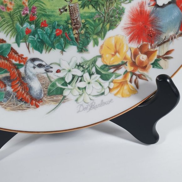 Vintage Hawaiian Garden Plate Gardens Of Beauty By Dot Barlowe RECO 1989 9.25 - Picture 5 of 8
